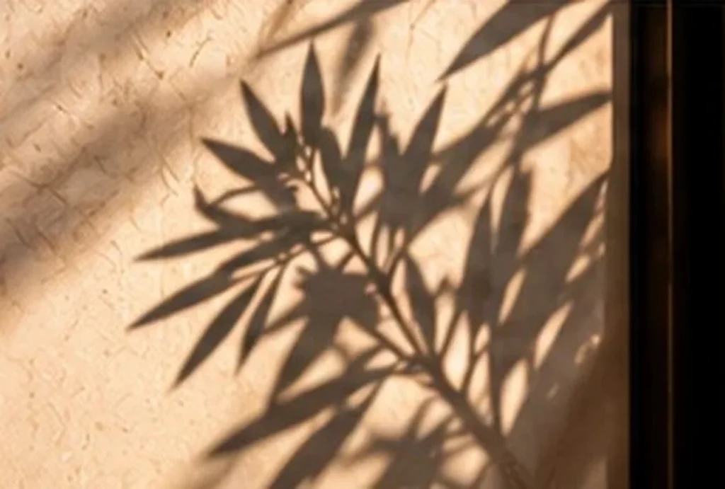 Botanical shadows on marble